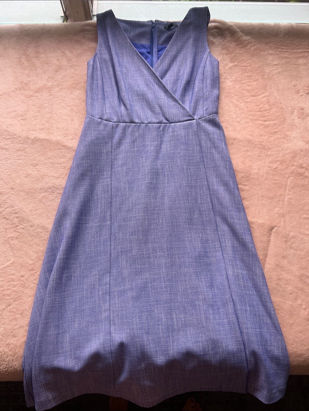 Ann Taylor Lavender Sleeveless Faux-Wrap Midi Dress